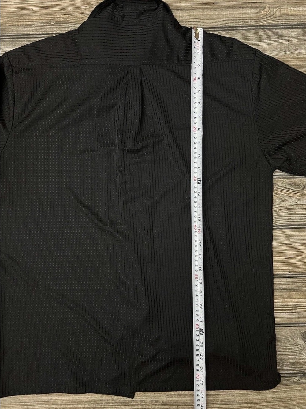 Vintage 90s Solo Semore Men's Black Textured Grid Mesh Button-Up Shirt USA - Picture 8 of 8